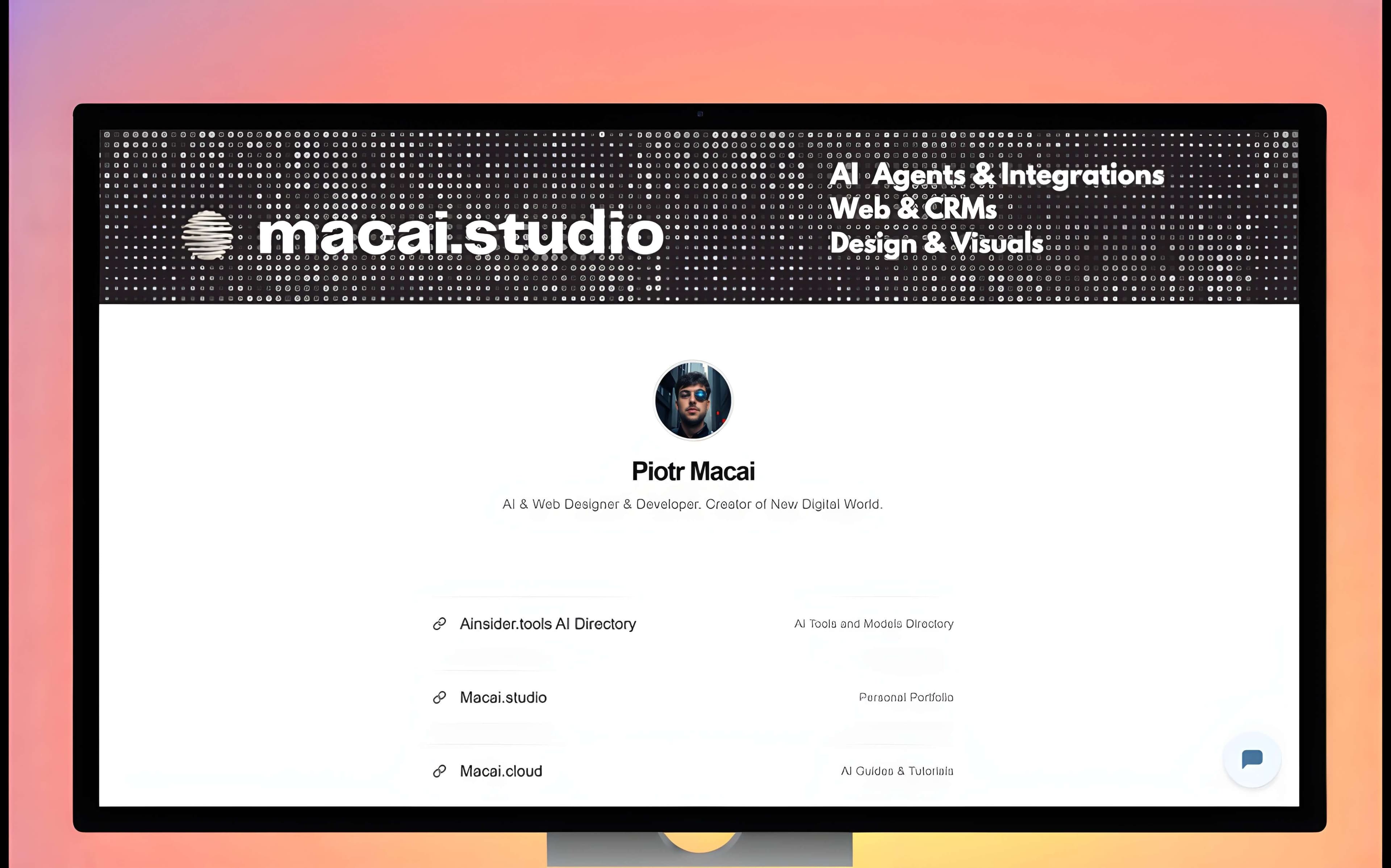 Personal Portfolio with Links and AI Assitant